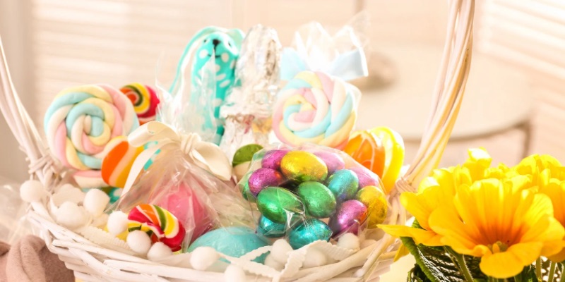 Easter basket with candy