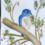 blue bird painted by author of Hedgetoadcottage.com