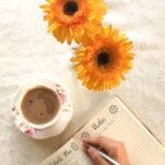 Planner with yellow sunflowers